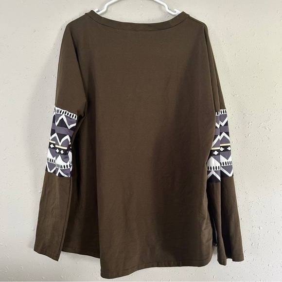 🦋 NWT Qearal Brown Deer Sequin Long Sleeve Shirt Casual XL Reindeer Christmas - Picture 6 of 8
